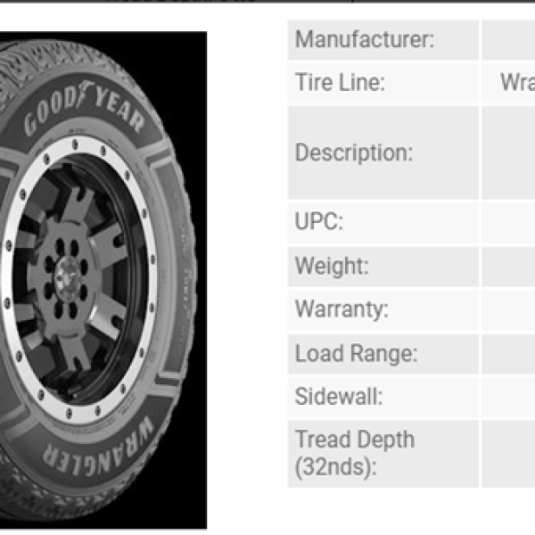 GY Wrangler Workhorse HT LT 245/75/16E Tire